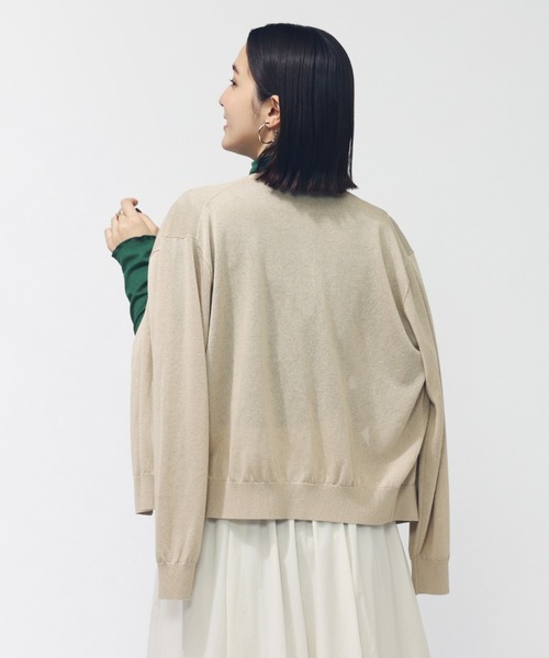 TIGORA(ティゴラ)の「ティゴラ TIGORA シアーニットカーディガン(カーディガン/ボレロ・レディース・ベージュ/ネイビー/ライトグレー・S/M/L/XL)」の7枚目の写真