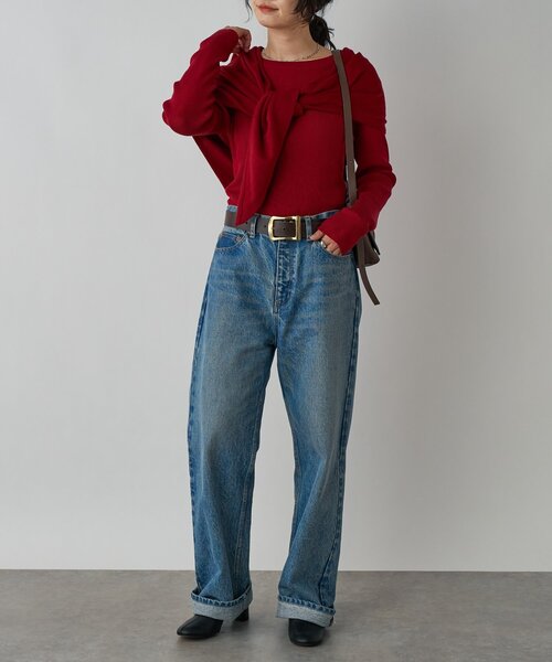 RIVE DROITE（リヴドロワ）の「【MONN.:.(モン)】OKAYAMAストレートデニム（デニムパンツ・レディース・ブルー・36/38/34）」の3枚目の写真