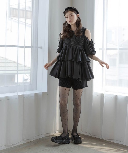 RANDA（ランダ）の「ボリュームソールトゥシューズライクスニーカー（スニーカー・レディース・アイボリー/ブラック・M/L/S/LL）」の5枚目の写真