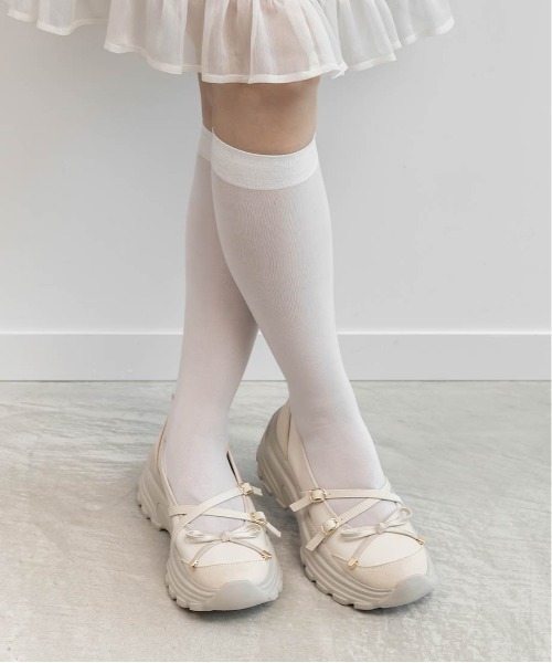 セール】ボリュームソールトゥシューズライクスニーカー（スニーカー