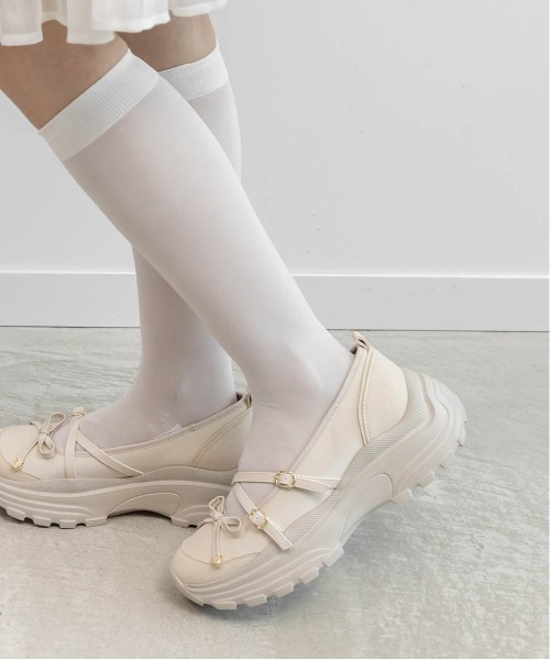 RANDA（ランダ）の「ボリュームソールトゥシューズライクスニーカー（スニーカー・レディース・アイボリー/ブラック・M/L/S/LL）」の15枚目の写真