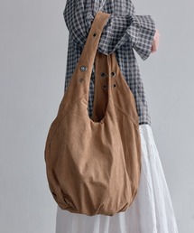 UNE MANSION | 【A4収納可能な大き目バッグ】アイレットポイントショルダーラウンドスウェードビッグバッグ(ショルダーバッグ)