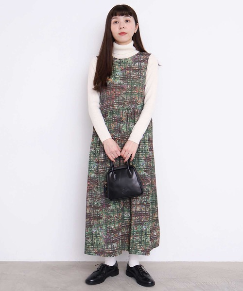 美品★ l'atelier du savon ソフトウールジョーゼットワンピース l'atelier du savon（アトリエドサボン）の「ソフトウールジョーゼット