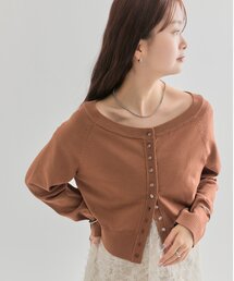 【4色展開】クリアボタン カーディガン