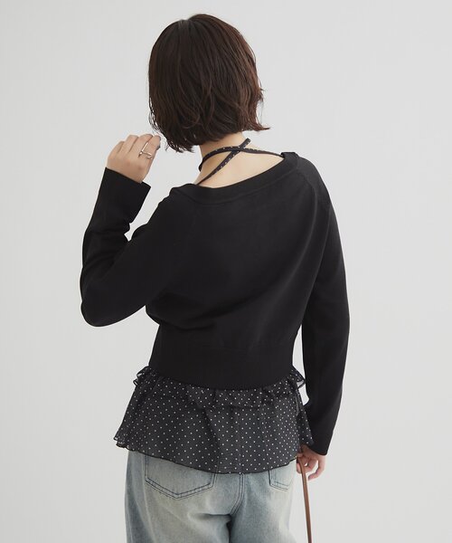 mystic（ミスティック）の「【4色展開】クリアボタン カーディガン（カーディガン/ボレロ・レディース・ブラック/アイボリー/ピンク/ブラウン・FREE）」の22枚目の写真