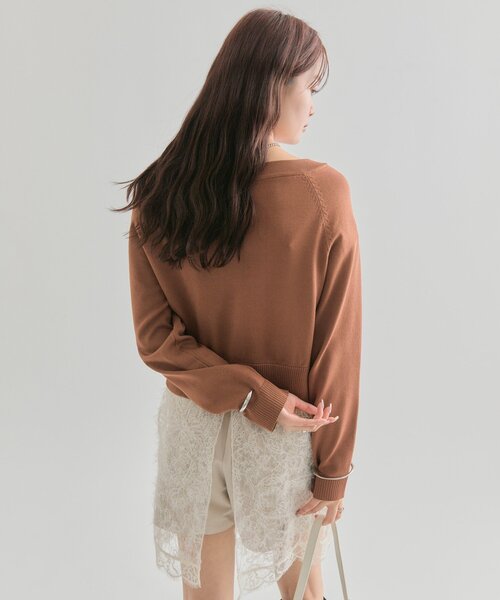 mystic（ミスティック）の「【4色展開】クリアボタン カーディガン（カーディガン/ボレロ・レディース・ブラック/アイボリー/ピンク/ブラウン・FREE）」の9枚目の写真