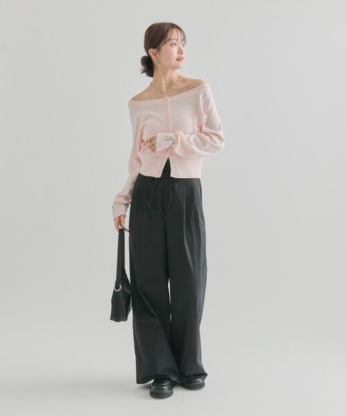 mystic（ミスティック）の「【4色展開】クリアボタン カーディガン（カーディガン/ボレロ・レディース・ブラック/アイボリー/ピンク/ブラウン・FREE）」の17枚目の写真