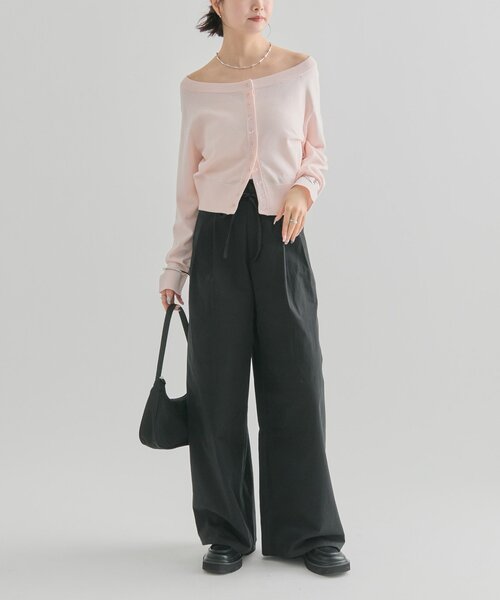 mystic（ミスティック）の「【4色展開】クリアボタン カーディガン（カーディガン/ボレロ・レディース・ブラック/アイボリー/ピンク/ブラウン・FREE）」の18枚目の写真