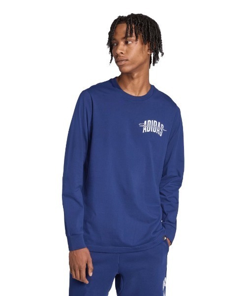 adidas(アディダス)の「【別注】アディダス adidas 長袖 グラフィックTシャツ 限定コラボ(Tシャツ/カットソー・メンズ・ダークグリーン/ネイビー/ホワイト・S/M/L/LL/3L)」の3枚目の写真