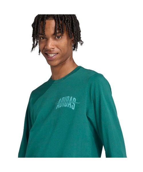 adidas(アディダス)の「【別注】アディダス adidas 長袖 グラフィックTシャツ 限定コラボ(Tシャツ/カットソー・メンズ・ダークグリーン/ネイビー/ホワイト・S/M/L/LL/3L)」の6枚目の写真