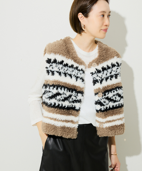 SLOBE IENA(スローブイエナ)の「《WEB限定/追加》フェイクファーニットベスト(ベスト・レディース・ベージュ・FREE)」の7枚目の写真