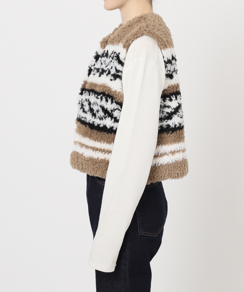 WEB限定/追加》フェイクファーニットベスト（ベスト）｜SLOBE IENA