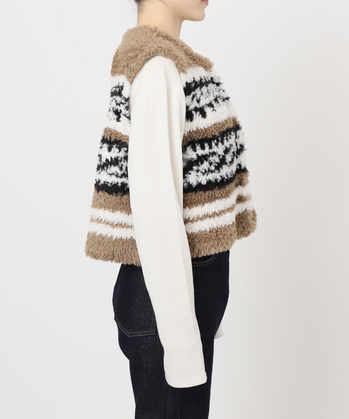 SLOBE IENA(スローブイエナ)の「《WEB限定/追加》フェイクファーニットベスト(ベスト・レディース・ベージュ・FREE)」の12枚目の写真