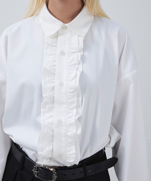 Ellno Loset(エルノロゼット)の「ドレッシーロングフリルシャツ(シャツ/ブラウス・メンズ・オフホワイト/ブラック・LARGE/MEDIUM/SMALL)」の6枚目の写真