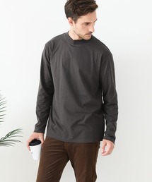 【汗染みの目立ちにくいTシャツ ZEROSTAIN /ゼロステイン】モックネック ロンT 防汚 UVカット