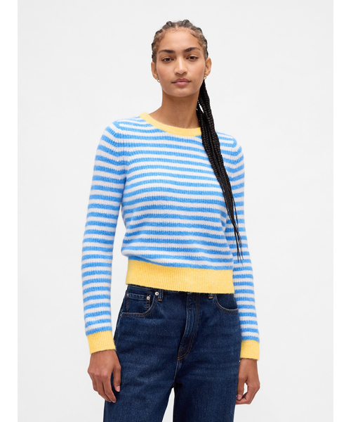 GAP(ギャップ)の「CashSoft カシミヤタッチ クルーネックセーター(ニット/セーター・レディース・ブルー/アイボリー/ネイビー/レッド/ライトグレー/イエロー/ブルー系その他/グリーン/ピンク系その他/ホワイト×ブルー/ホワイト×レッド/マルチ・XS/S/M/L/XL/XXS)」の4枚目の写真