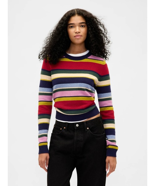 GAP(ギャップ)の「CashSoft カシミヤタッチ クルーネックセーター(ニット/セーター・レディース・ブルー/アイボリー/ネイビー/レッド/ライトグレー/イエロー/ブルー系その他/グリーン/ピンク系その他/ホワイト×ブルー/ホワイト×レッド/マルチ・XS/S/M/L/XL/XXS)」の12枚目の写真