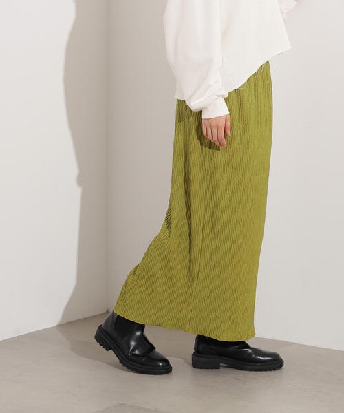 N.(N. Natural Beauty Basic)(エヌエヌナチュラルビューティーベーシック)の「【PS/低身長サイズ】シュリンクナロースカート(スカート・レディース・ブラック/ブラウン/グリーン系その他・MEDIUM/P/S)」の14枚目の写真