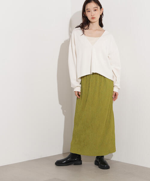 N.(N. Natural Beauty Basic)(エヌエヌナチュラルビューティーベーシック)の「【PS/低身長サイズ】シュリンクナロースカート(スカート・レディース・ブラック/ブラウン/グリーン系その他・MEDIUM/P/S)」の15枚目の写真