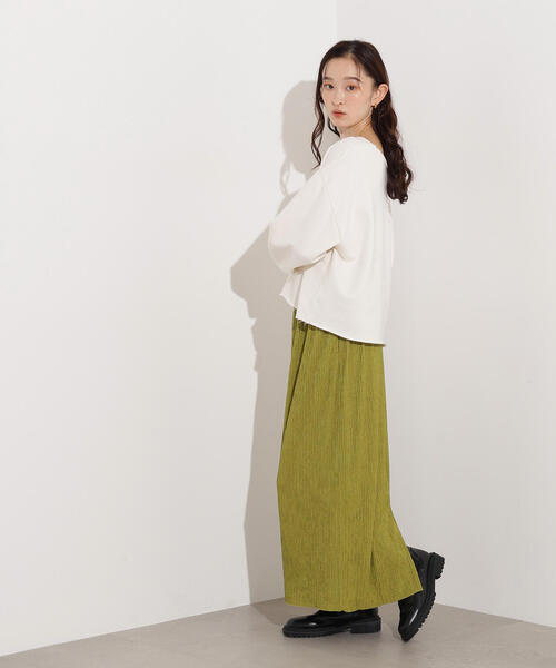 N.(N. Natural Beauty Basic)(エヌエヌナチュラルビューティーベーシック)の「【PS/低身長サイズ】シュリンクナロースカート(スカート・レディース・ブラック/ブラウン/グリーン系その他・MEDIUM/P/S)」の18枚目の写真