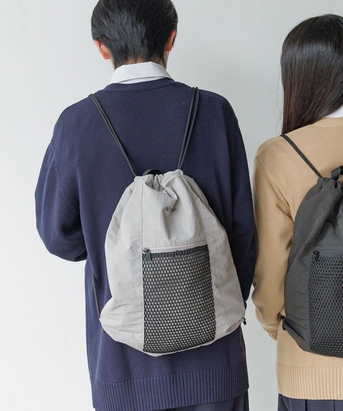 GLOBAL WORK（グローバルワーク）の「ナイロンナップサック/AND YUA ANY/598241（バックパック/リュック・キッズ・ブラック/グレー・ONE SIZE）」の6枚目の写真