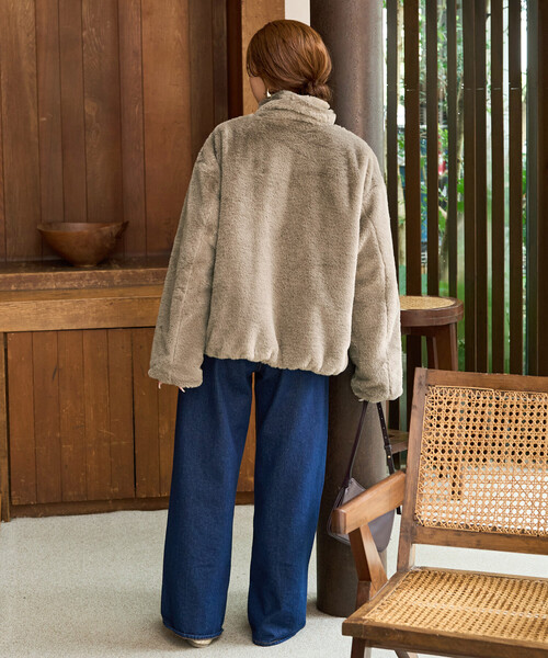 限定展開 ボリューム ファー ショート コート