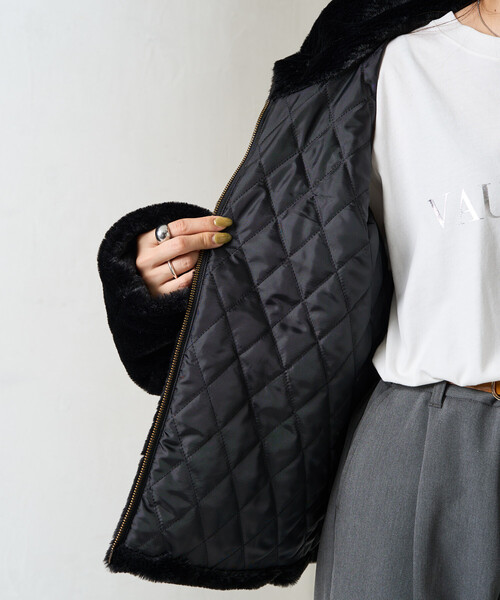 ブラックファーショートコート 限定展開 ボリューム ファー ショート コート（ブルゾン）｜FREAK'S