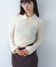 ◆design collar knit