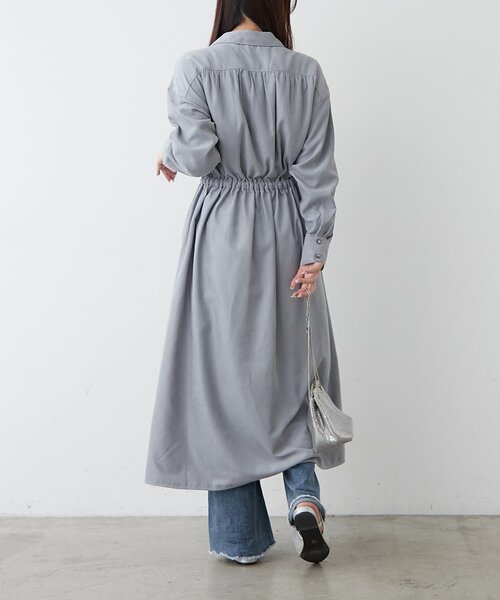 Another Branch olive des olive(アナザーブランチオリーブデオリーブ)の「開襟シャツワンピース(ワンピース・レディース・スミクロ/ブラウン/ブルー/グレイッシュベージュ・FREE)」の11枚目の写真