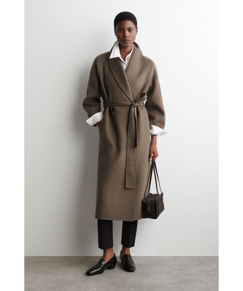 cos ベルト付きダブルフェイスウールコート BELTED DOUBLE-FACED WOOL COAT ベルト付きダブルフェイスウール