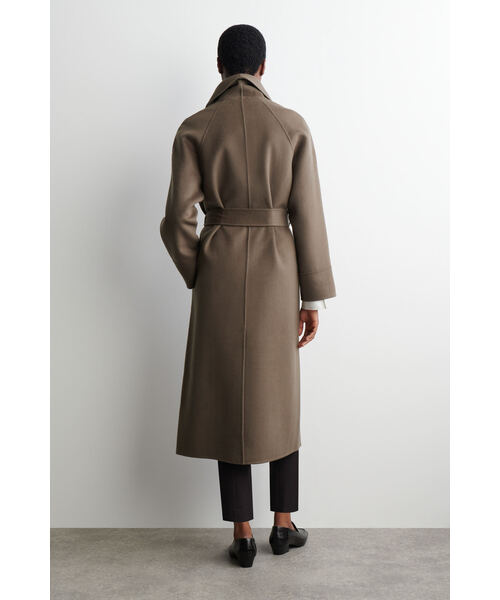 COS ダブルフェイスウールベルトコート ブラック ベルト付きダブルフェイスウールコート（その他アウター）｜COS（コス