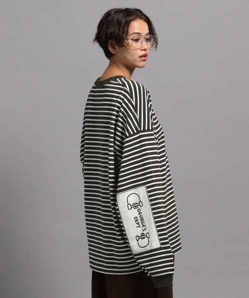 GEORGE'S（ジョージズ）の「ボーダーロンT2（Tシャツ/カットソー・メンズ・ネイビー/カーキ・MEDIUM/LARGE）」の2枚目の写真