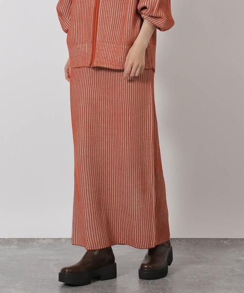 ラクレコ セール】配色ニットナロースカート / 581261（スカート）｜LAKOLE