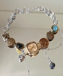 Vipoa(B|A)CLOCK CHARM DESIGN NECKLACE(lbNX)