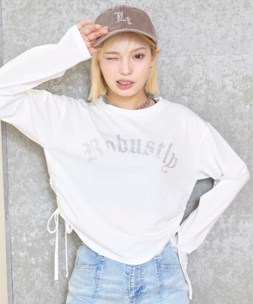 LOVETOXIC(ラブトキシック)の「【LTXC/速乾】ラインストーンTシャツ(Tシャツ/カットソー・キッズ・オフホワイト/ブラック/カラフル・S:140cm/M:150cm/L:160cm/130cm)」の2枚目の写真