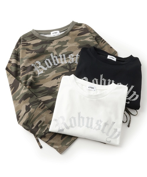 LOVETOXIC(ラブトキシック)の「【LTXC/速乾】ラインストーンTシャツ(Tシャツ/カットソー・キッズ・オフホワイト/ブラック/カラフル・S:140cm/M:150cm/L:160cm/130cm)」の6枚目の写真