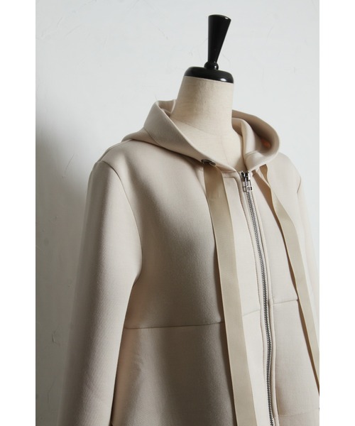 &. NOSTALGIA(アンドドットノスタルジア)の「ティアードヘムフードパーカー(パーカー・レディース・ブラック/ベージュ・M)」の20枚目の写真