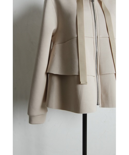 &. NOSTALGIA(アンドドットノスタルジア)の「ティアードヘムフードパーカー(パーカー・レディース・ブラック/ベージュ・M)」の21枚目の写真