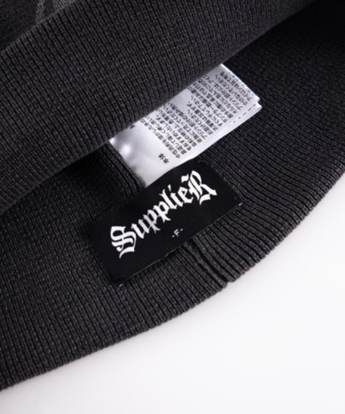 SUPPLIER(サプライヤー)の「A'GEM/9 × .kom『SUPPLIER/サプライヤー』TRIBAL CROSS BEANIE/トライバルクロスビーニー(ニットキャップ/ビーニー・メンズ・ブラック/ベージュ・FREE)」の9枚目の写真
