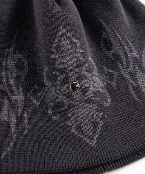 SUPPLIER(サプライヤー)の「A'GEM/9 × .kom『SUPPLIER/サプライヤー』TRIBAL CROSS BEANIE/トライバルクロスビーニー(ニットキャップ/ビーニー・メンズ・ブラック/ベージュ・FREE)」の5枚目の写真