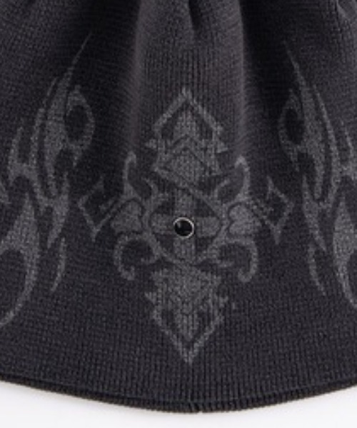 SUPPLIER(サプライヤー)の「A'GEM/9 × .kom『SUPPLIER/サプライヤー』TRIBAL CROSS BEANIE/トライバルクロスビーニー(ニットキャップ/ビーニー・メンズ・ブラック/ベージュ・FREE)」の6枚目の写真