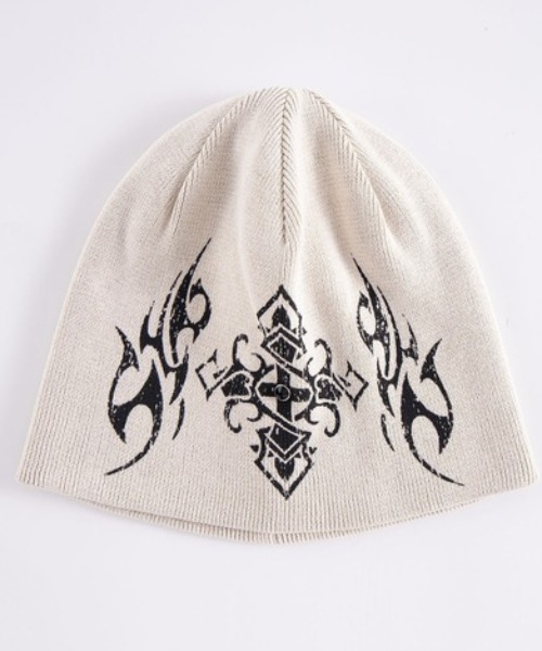 MOMENTEL 愛　ビーニー A'GEM/9 × .kom『SUPPLIER/サプライヤー』TRIBAL CROSS BEANIE