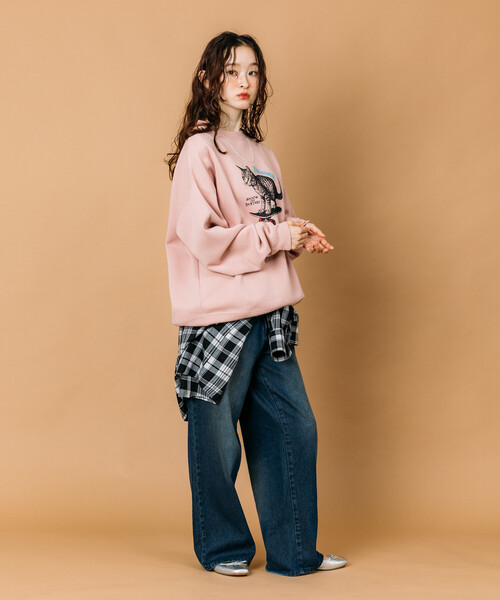 FREAK'S STORE(フリークスストア)の「限定展開 THRASHER×FREAK'S STORE /スラッシャー 別注 ビッグシルエット プリント クルーネック スウェット / CAT(スウェット・メンズ・アッシュグレー/スミクロ/ピンク・SMALL/MEDIUM/LARGE)」の9枚目の写真