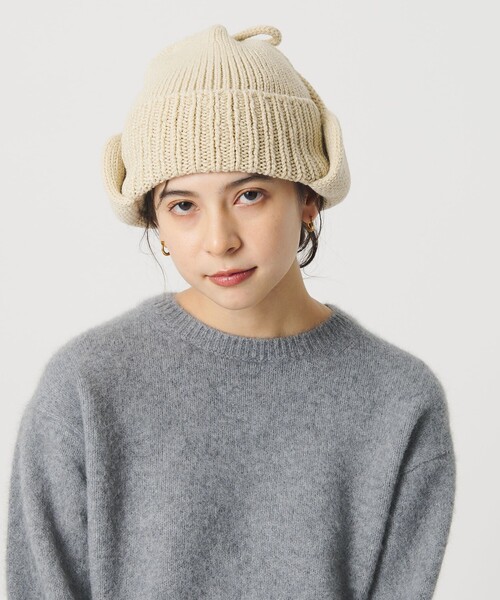 RACAL（ラカル）の「＜RACAL＞イヤー ニットキャップ（ニットキャップ/ビーニー・レディース・ダークグレー/ナチュラル・FREE）」の6枚目の写真