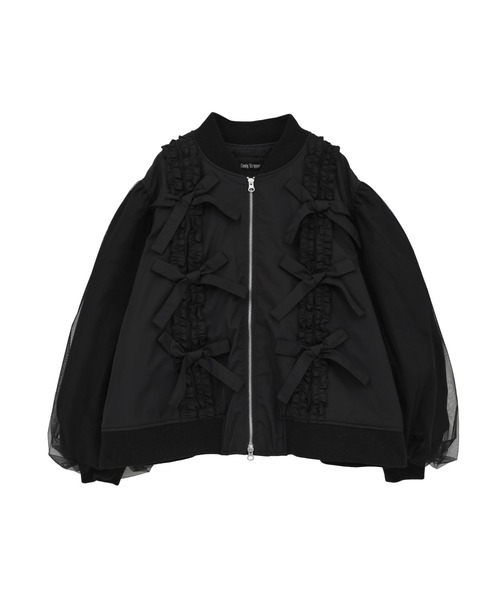 Candy Stripper MA-1 ジャンパー　アウター　黒　リメイク風 ADORABLE RIBBON MA-1（MA-1）｜Candy Stripper（キャンディ