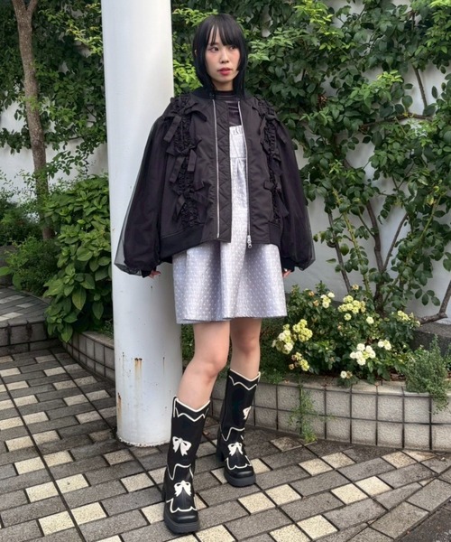 Candy Stripper（キャンディストリッパー）の「ADORABLE RIBBON MA-1（MA-1・レディース・ブラック/オフホワイト/ピンク・FREE）」の13枚目の写真