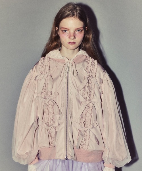 Candy Stripper（キャンディストリッパー）の「ADORABLE RIBBON MA-1（MA-1・レディース・ブラック/オフホワイト/ピンク・FREE）」の4枚目の写真