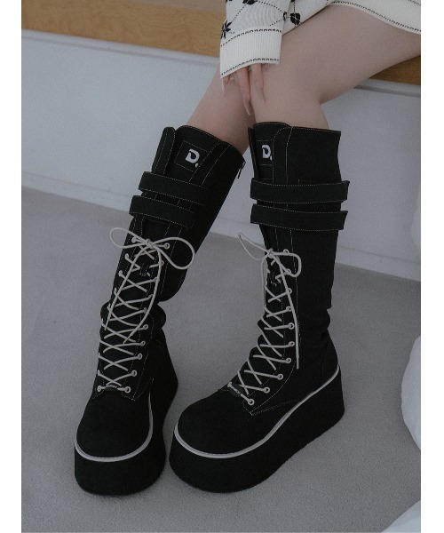 Dロゴボリュームステッチロングブーツ（ブーツ）｜Darich（ダーリッチ