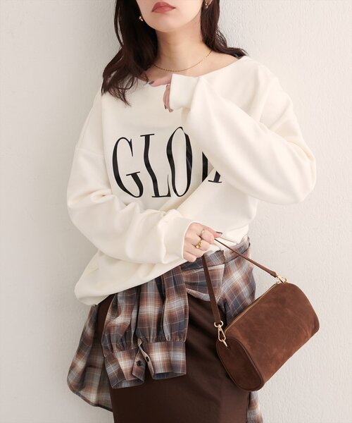 natural couture（ナチュラルクチュール）の「【WEB限定】〈ako〉スポリ裏毛ロゴ入りプルオーバー（スウェット・レディース・ブラウン/パープル/アイボリー/ブラック・FREE）」の15枚目の写真