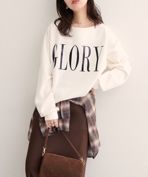 natural couture（ナチュラルクチュール）の「【WEB限定】〈ako〉スポリ裏毛ロゴ入りプルオーバー（スウェット・レディース・ブラウン/パープル/アイボリー/ブラック・FREE）」の16枚目の写真